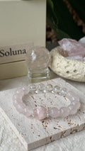 Bridal Blush | 14mm Pink Veil Phantom & Morganite-Pink Quartz Bracelet
