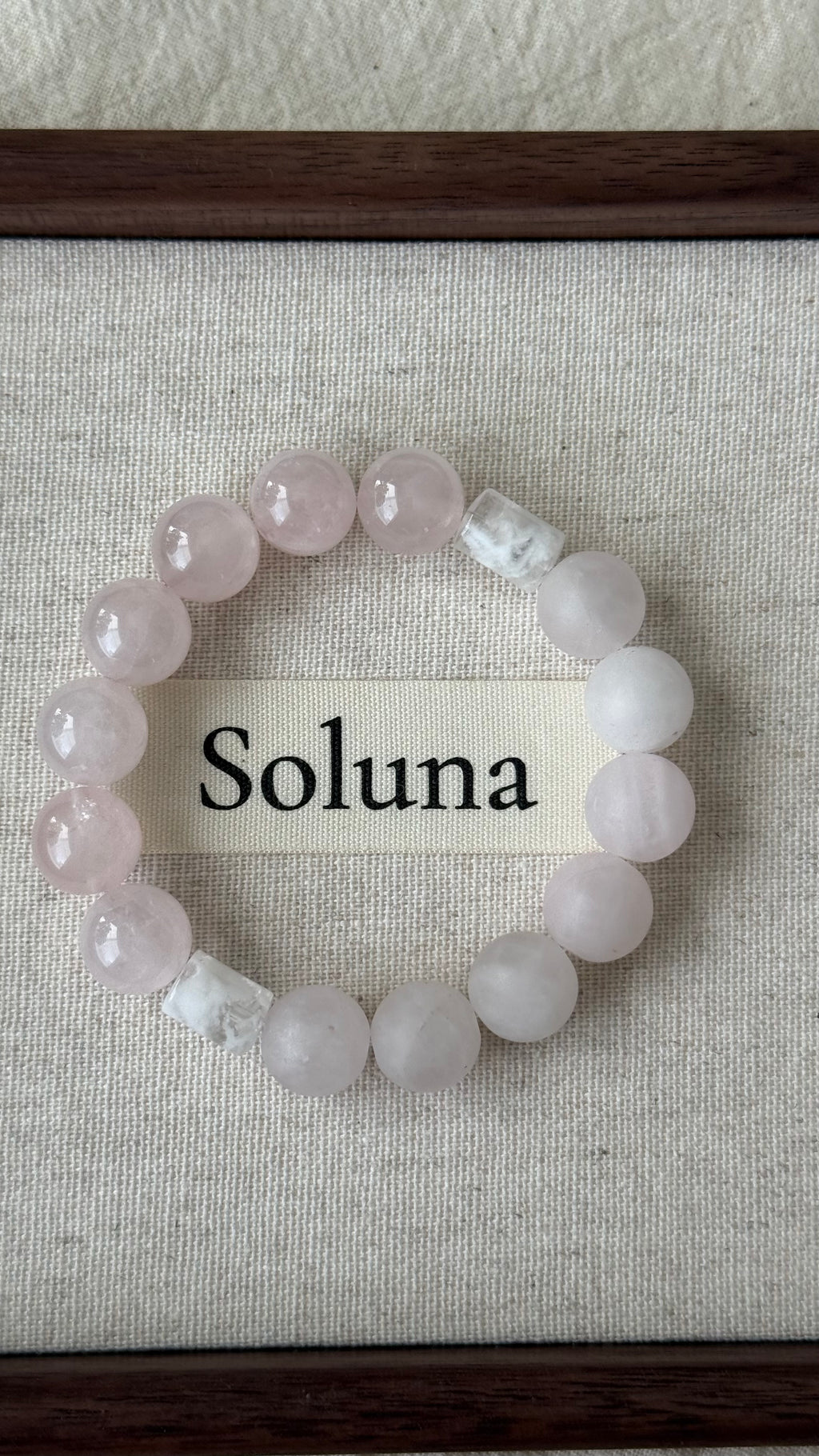 Half Sweet | 12mm Frosted & Madagascar Rose Quartz with White Phantom Cylinder
