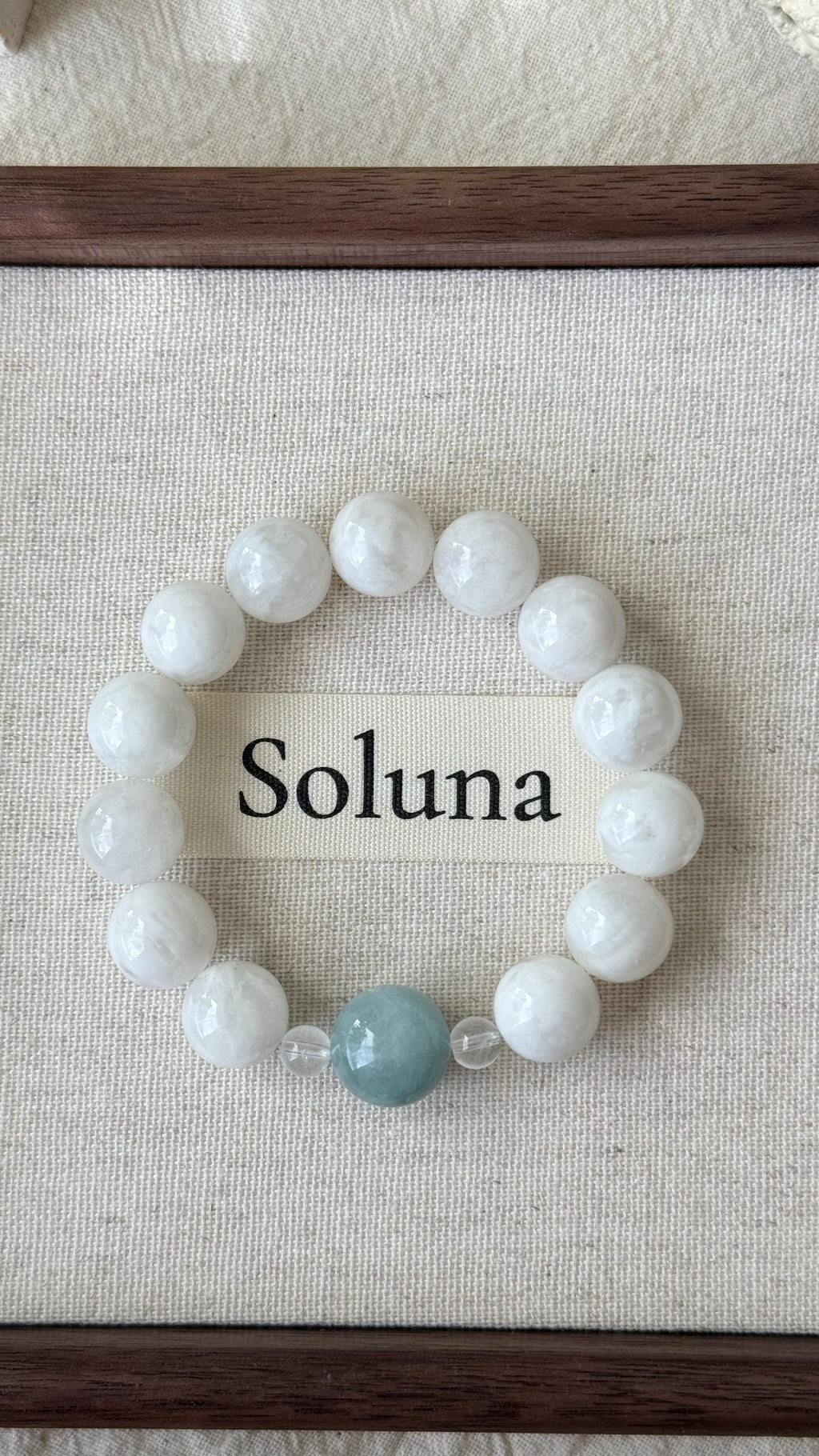 Ocean Mist | 14mm Aquamarine & 12mm White Phantom Quartz Bracelet