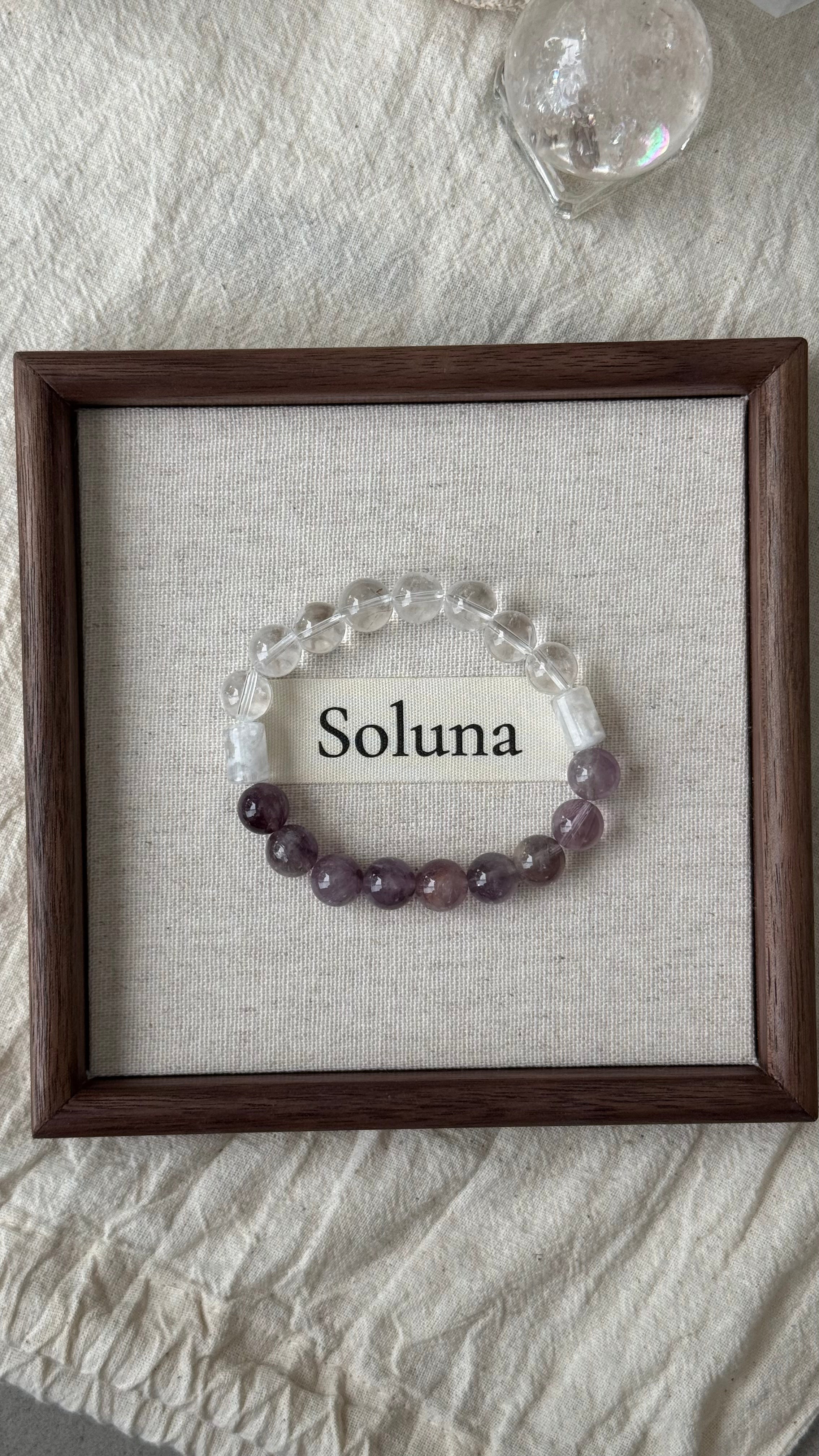 The Threshold | 10mm Translucent Amethyst & Clear Quartz Balance Bracelet
