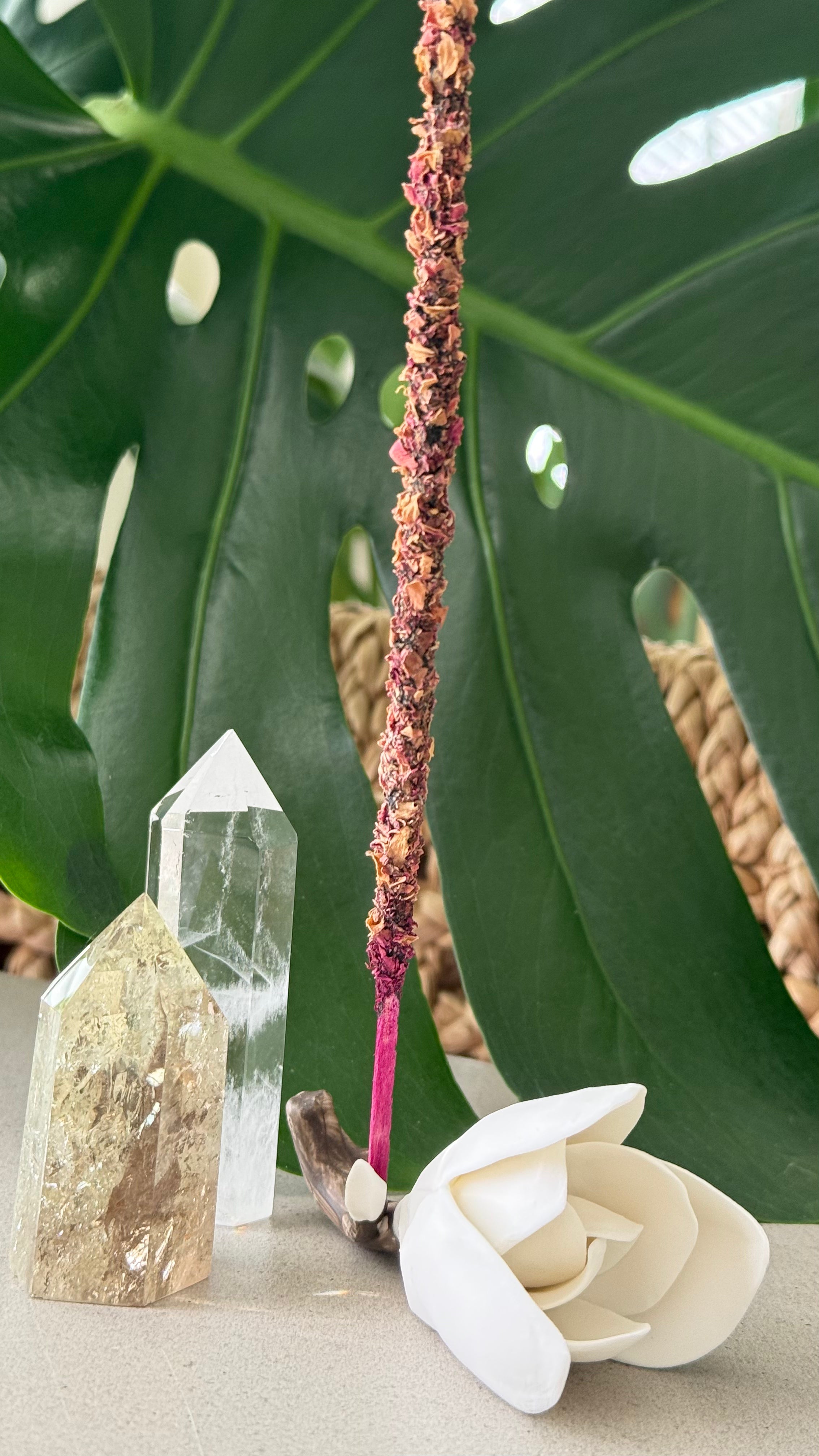 Gardenia Whispers | Handcrafted Gardenia Ceramic Incense Holder Set with Botanical Incense Sticks