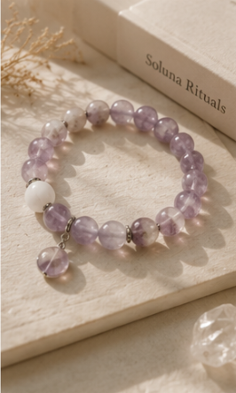 "The Quiet Mind" Amethyst & Howlite Bracelet